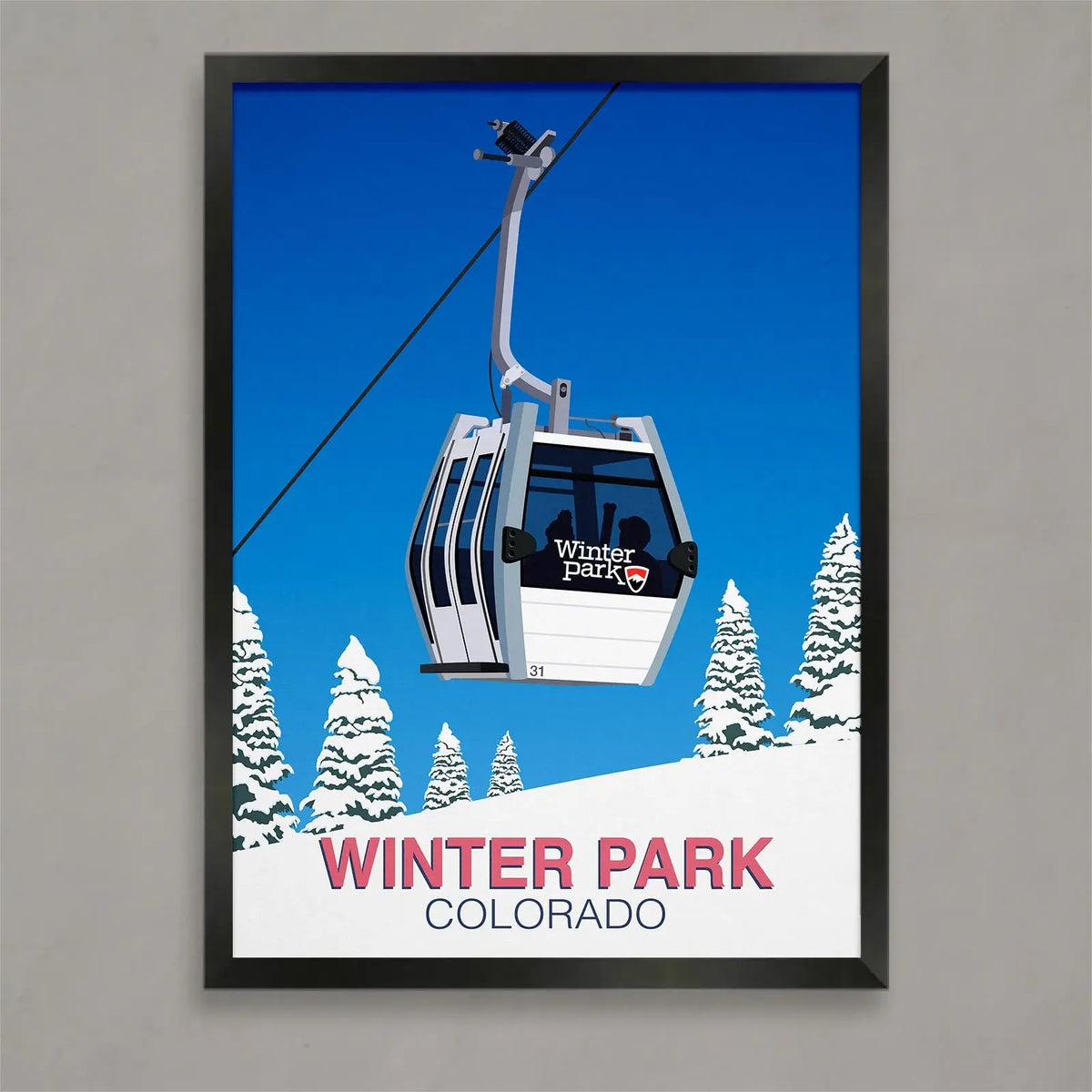 Affiche télécabine Winter Park Ski Poster & Art Prints Shop Online