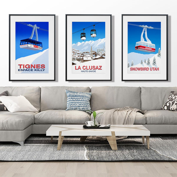 Set of 3 Ski prints, Choose any 3 posters from the Ski and Snowboard poster section in my shop.