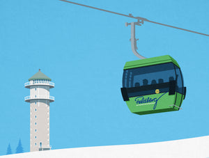 Feldberg Ski Resort Guide for Black Forest Winter Trips Ski Poster & Art Prints - Shop Online | Steve Ash Illustration