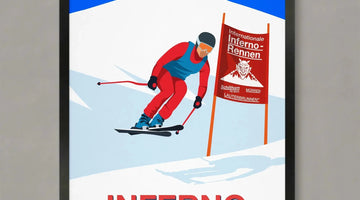 Inferno ski race overview: What to Expect at Switzerland’s Iconic Event Ski Poster & Art Prints - Shop Online | Steve Ash Illustration