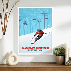 Mad River Mountain Ski Posters: How to Enhance Winter Decor at Home Ski Poster & Art Prints - Shop Online | Steve Ash Illustration