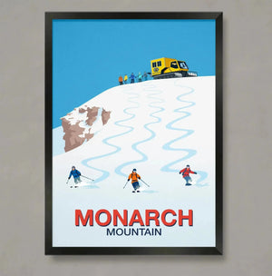Monarch Mountain ski resort Poster: A Visual Guide to Ski Art Ski Poster & Art Prints - Shop Online | Steve Ash Illustration