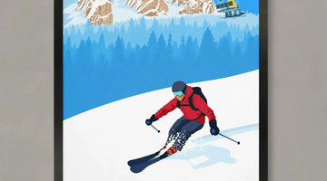 Red Lodge Mountain skiing poster: A Visual Art Tribute to the Resort Ski Poster & Art Prints - Shop Online | Steve Ash Illustration