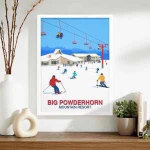 Big Powderhorn Mountain Resort Poster Guide: Ski Poster & Art Prints - Shop Online | Steve Ash Illustration