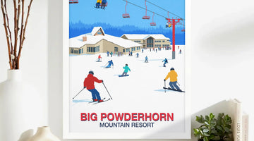 Big Powderhorn Mountain Resort Poster Guide: Ski Poster & Art Prints - Shop Online | Steve Ash Illustration