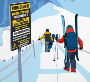 The Vallee Blanche Ski Poster: History, Art & Unique Features Explained Ski Poster & Art Prints - Shop Online | Steve Ash Illustration