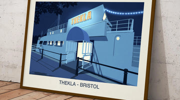 Thekla Bristol Guide: Venue Info, Location & Visits Ski Poster & Art Prints - Shop Online | Steve Ash Illustration