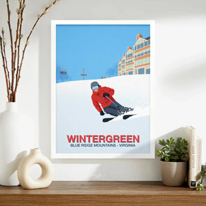 Explore Wintergreen VA Vintage Posters: Best Ski & Travel Prints 2026 Ski Poster & Art Prints - Shop Online | Steve Ash Illustration