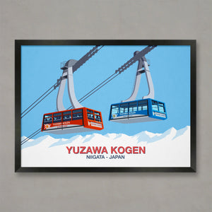 Yuzawa Kogen Ski Resort Poster: Travel and Skiing Ski Poster & Art Prints - Shop Online | Steve Ash Illustration