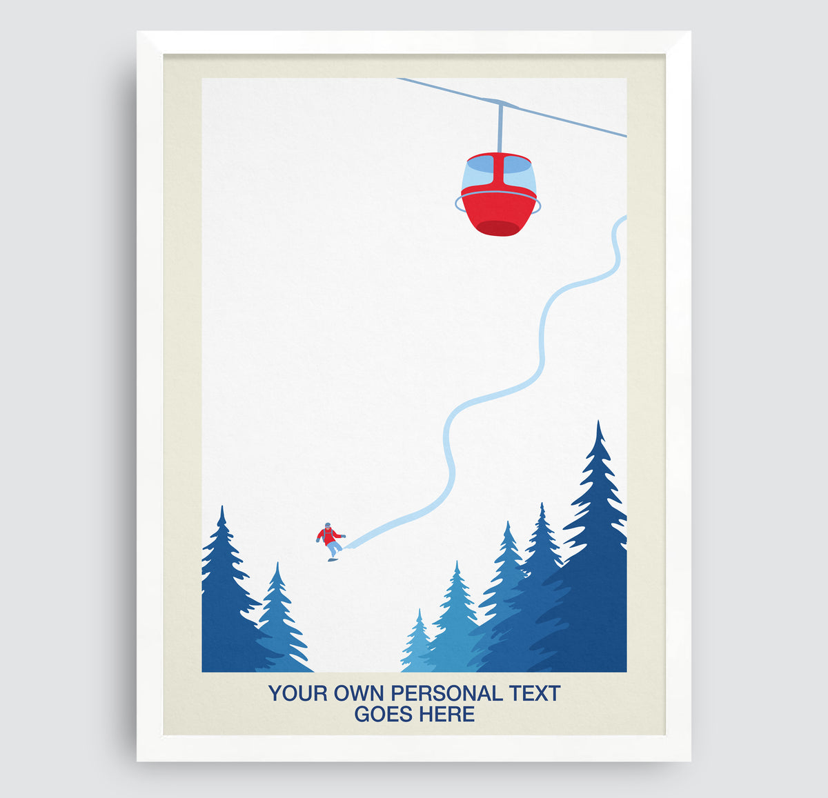 Personalised Minimalist Snowboard Poster – Ski Poster & Art Prints ...