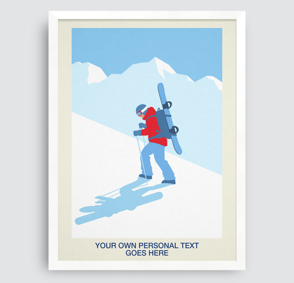 Personalised Minimalist Snowboarding Poster