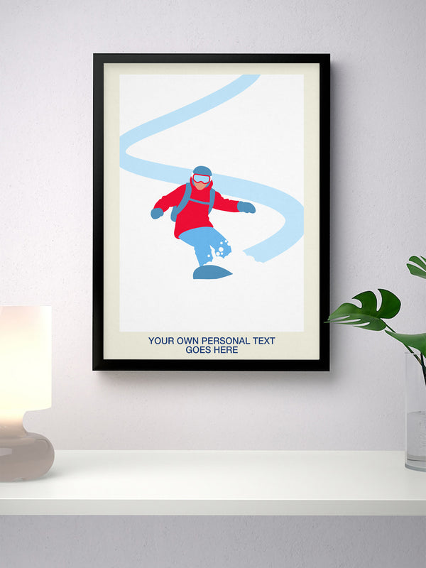Personalised Minimalist Snowboarder Poster