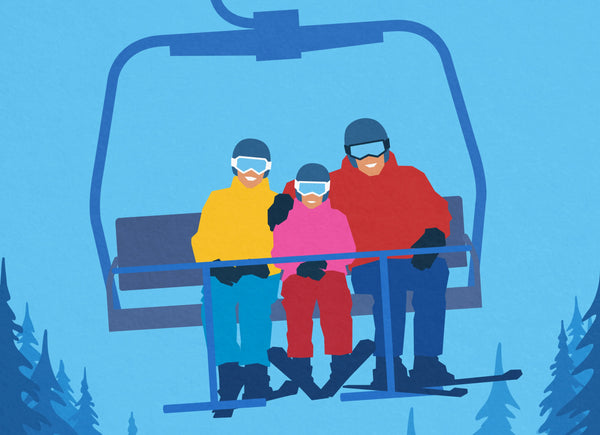 Personalised Family Ski Lift Poster - Ski Poster & Art Prints - Shop Online | Steve Ash Illustration
