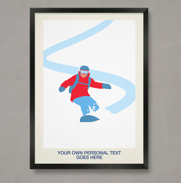 Personalised Minimalist Snowboarder Poster