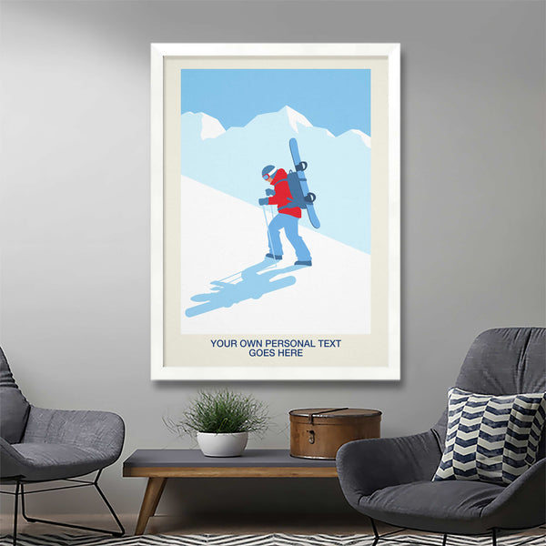 Personalised Minimalist Snowboarding Poster