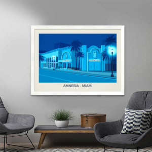 AMNESIA MIAMI NIGHTCLUB POSTER Steve Ash illustration