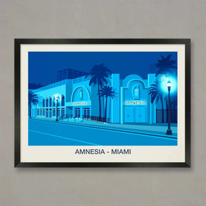 AMNESIA MIAMI NIGHTCLUB POSTER Steve Ash illustration