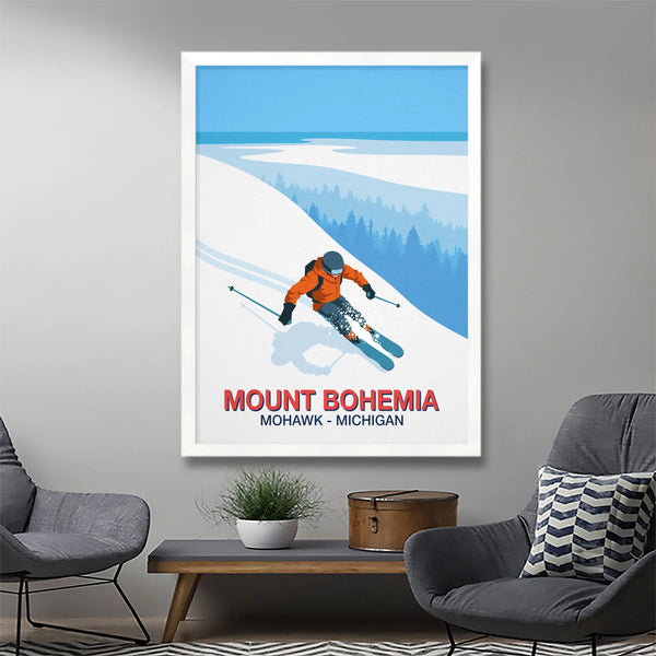 Mount Bohemia Ski Print | Michigan Extreme Skiing & Lake Effect Powder Poster