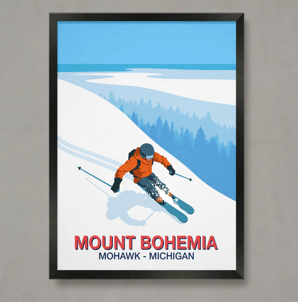 Mount Bohemia Ski Print | Michigan Extreme Skiing & Lake Effect Powder Poster