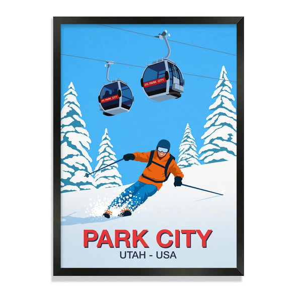 Park City skier poster Steve Ash illustration