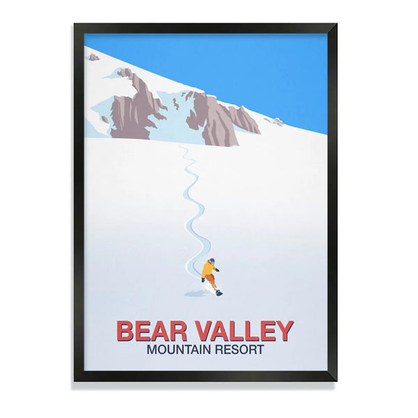 Bear Valley Snowboard Poster Steve Ash illustration