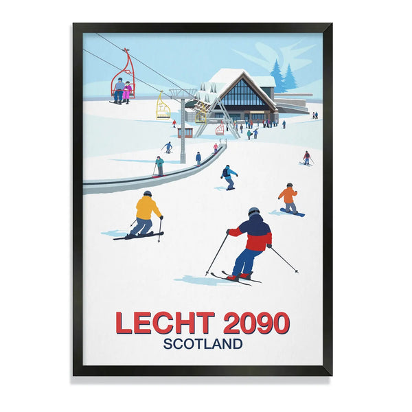 Lecht 2090 ski poster Steve Ash illustration