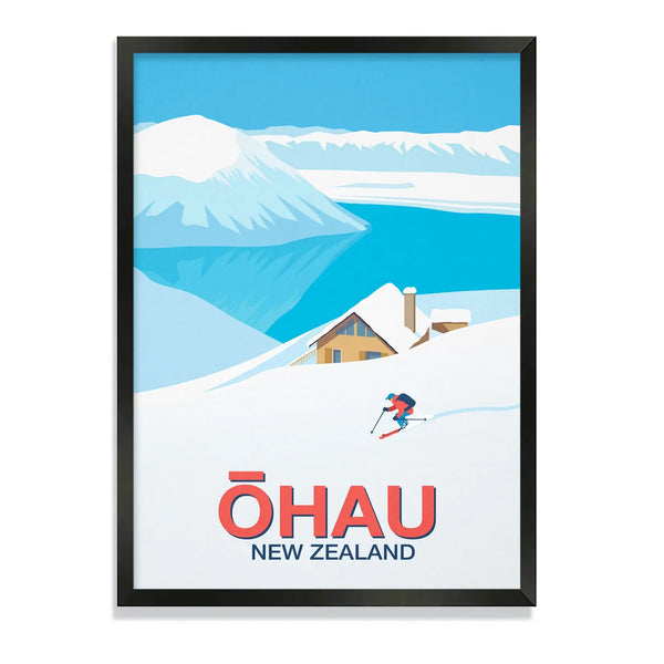 Ohau Ski Resort Poster - Ski Poster & Art Prints - Shop Online | Steve Ash Illustration