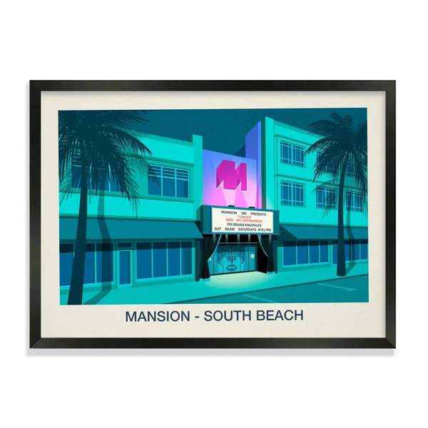 MANSION NIGHTCLUB POSTER Steve Ash illustration