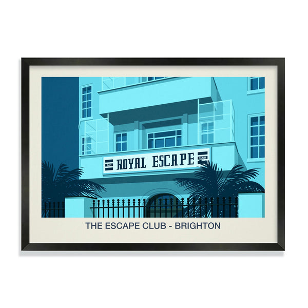 The Escape Club Poster | Brighton Nightclub Art Print Steve Ash illustration