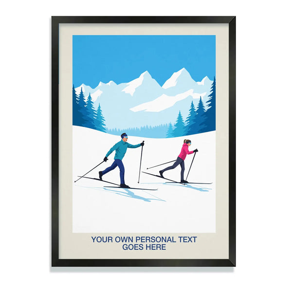 Personalised Nordic Skiing Poster Steve Ash illustration