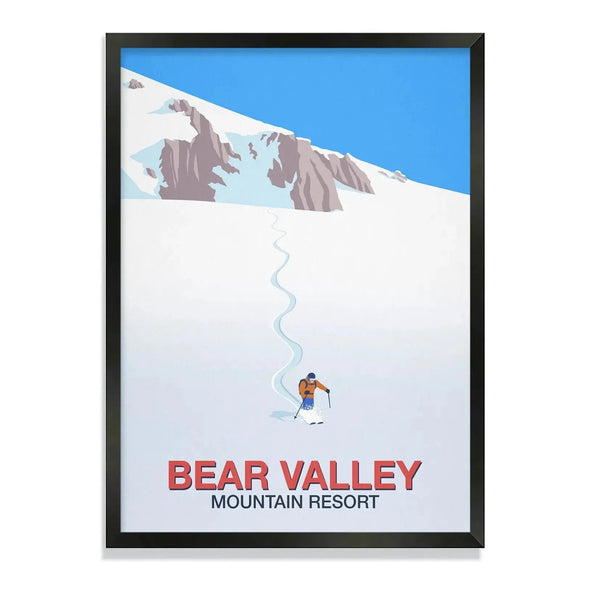 Bear Valley Mountain Resort Ski Poster Steve Ash illustration
