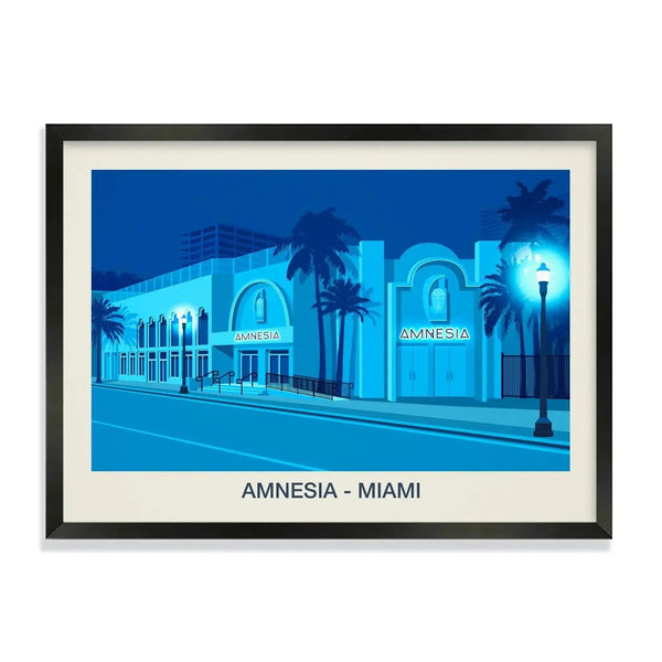 AMNESIA MIAMI NIGHTCLUB POSTER Steve Ash illustration