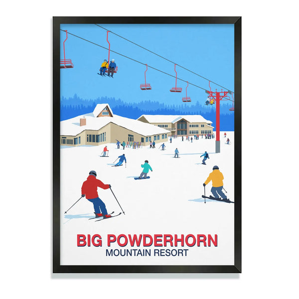 Big Powderhorn Mountain Resort Poster Steve Ash illustration