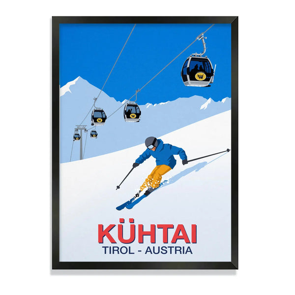 Kuhtai ski resort poster - Ski Poster & Art Prints - Shop Online | Steve Ash Illustration