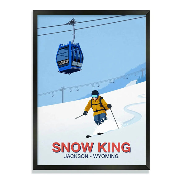 Snow King Mountain Poster Steve Ash illustration