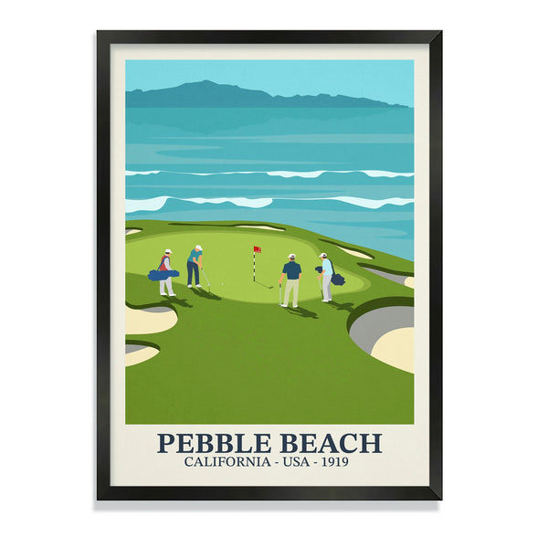 Pebble Beach Golf Poster Steve Ash illustration