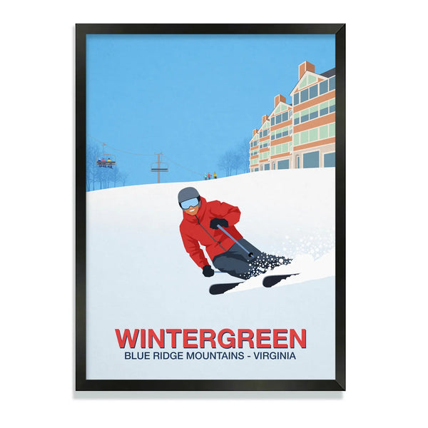 Wintergreen Ski Poster - Ski Poster & Art Prints - Shop Online | Steve Ash Illustration