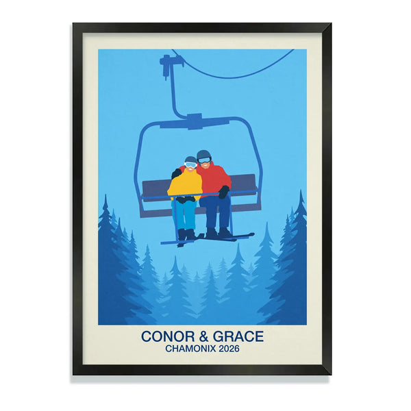 Personalised Ski Lovers Poster - Ski Poster & Art Prints - Shop Online | Steve Ash Illustration