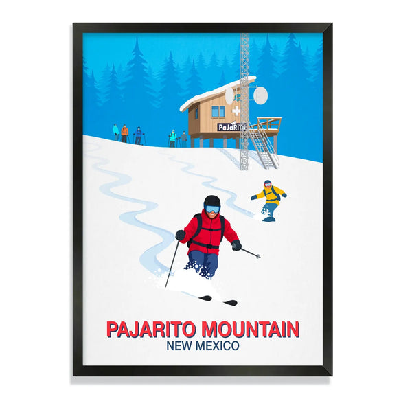 Pajarito Mountain ski poster Steve Ash illustration