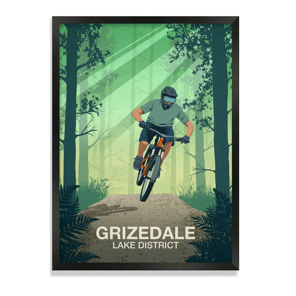 Grizedale Mountain Bike Poster - Ski Poster & Art Prints - Shop Online | Steve Ash Illustration