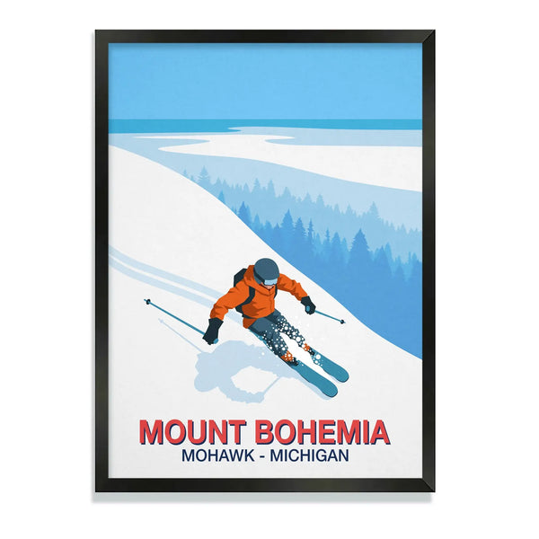 Mount Bohemia Ski Print | Michigan Extreme Skiing & Lake Effect Powder Poster