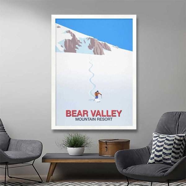 Bear Valley Mountain Resort Ski Poster Steve Ash illustration
