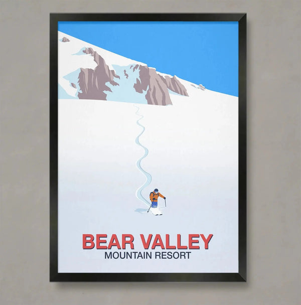 Bear Valley Mountain Resort Ski Poster Steve Ash illustration