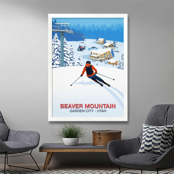 Beaver Mountain ski resort poster