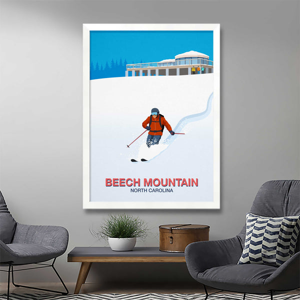 Beech Mountain ski resort poster