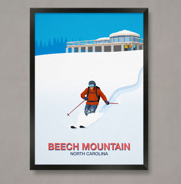 Beech Mountain ski resort poster