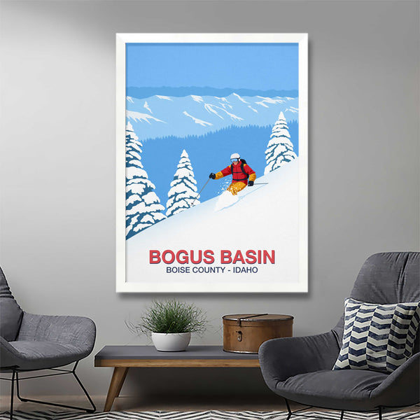 Bogus Basin ski resort poster