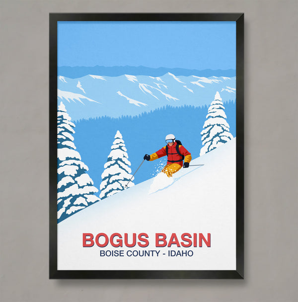 Bogus Basin ski resort poster
