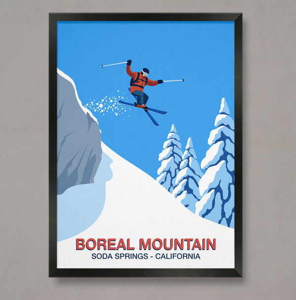 Boreal Mountain ski resort poster