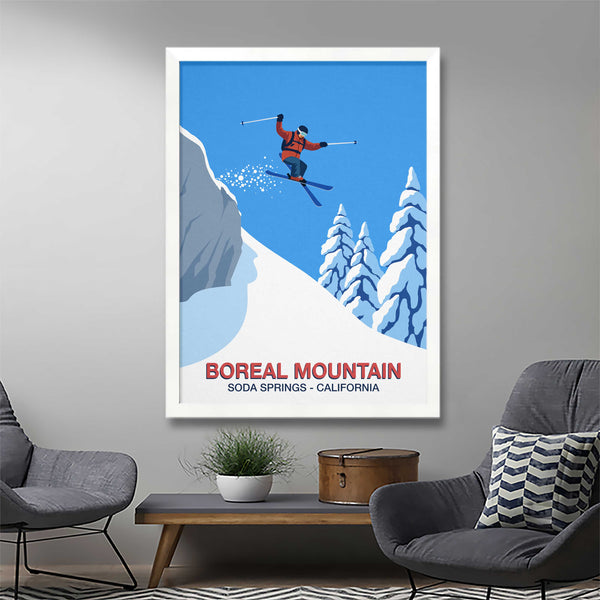 Boreal Mountain ski resort poster